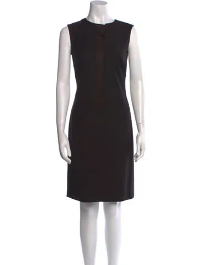 Pre-owned Jil Sander Wool Knee-length Dress In Black