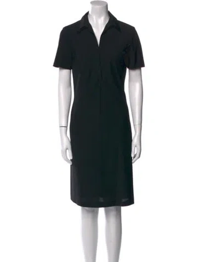 Pre-owned Jil Sander Wool Knee-length Dress In Black