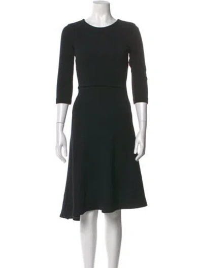 Pre-owned Jil Sander Wool Knee-length Dress In Black