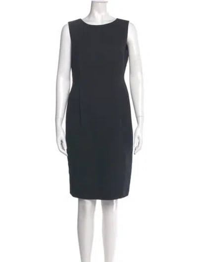 Pre-owned Jil Sander Wool Knee-length Dress In Black