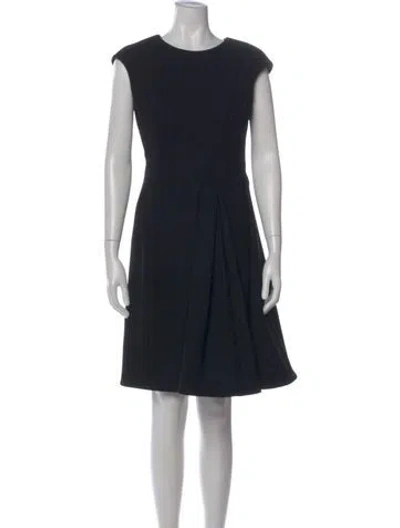 Pre-owned Jil Sander Wool Knee-length Dress In Black
