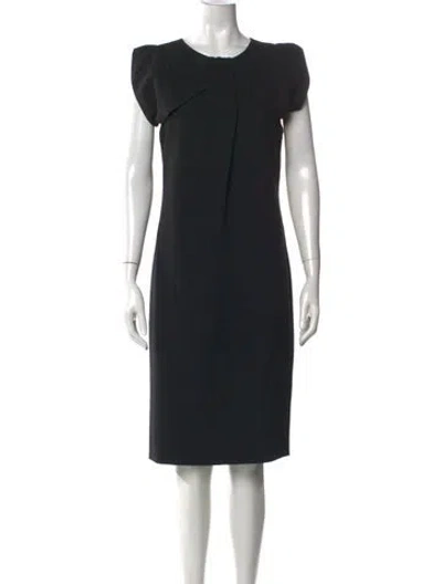 Pre-owned Jil Sander Wool Knee-length Dress In Black