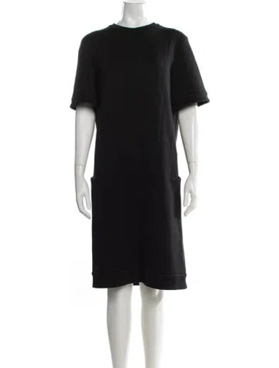 Pre-owned Jil Sander Wool Knee-length Dress In Black