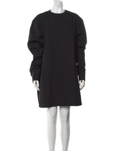 Pre-owned Jil Sander Wool Knee-length Dress In Black