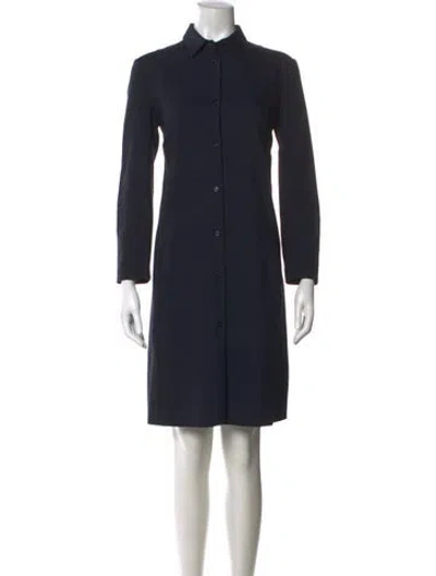 Pre-owned Jil Sander Wool Knee-length Dress In Blue