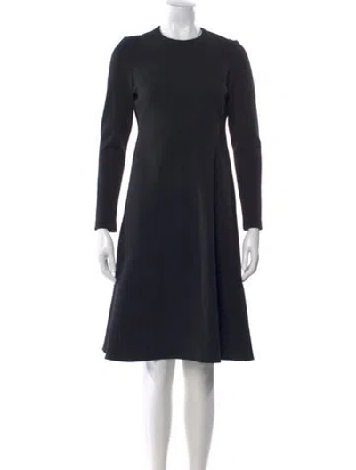 Pre-owned Jil Sander Wool Knee-length Dress In Blue