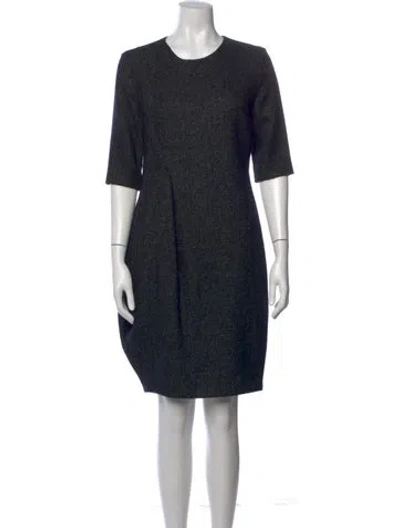 Pre-owned Jil Sander Wool Knee-length Dress In Blue