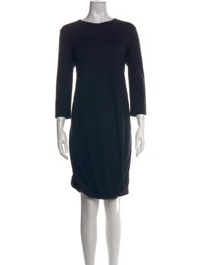 Pre-owned Jil Sander Wool Knee-length Dress In Blue