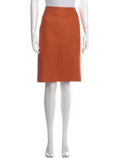 Pre-owned Jil Sander Wool Knee-length Skirt In Orange