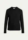 Jil Sander Oversized Cashmere Crew Neck Knit In Black