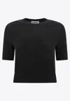 Jil Sander Wool Knit Top In Black