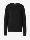 Jil Sander Crew Neck Harmony Wool Pullover In Black