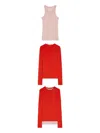 Jil Sander Wool Layered T-shirt In Red