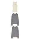 Jil Sander Wool Layered T-shirt In Gray