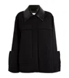 JIL SANDER WOOL LEATHER-COLLAR OVERSHIRT