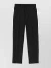 Jil Sander Wool Logo Cuffed Trousers In Black