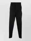 Jil Sander Wool Logo Trousers Tapered Leg In Black