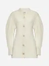 Jil Sander Wool Long Cardigan In Chalk