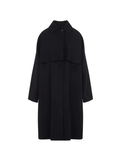 Jil Sander Wool Long Coat In Black