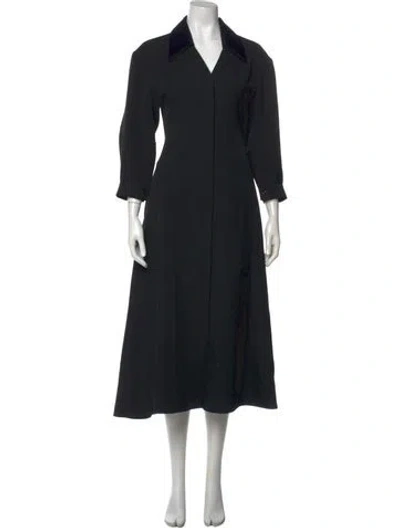 Pre-owned Jil Sander Wool Long Dress In Black