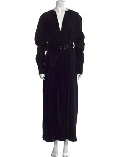 Pre-owned Jil Sander Wool Long Dress In Black