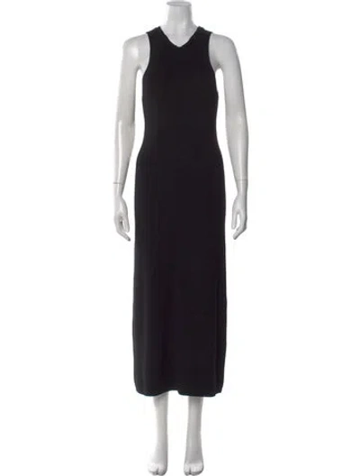 Pre-owned Jil Sander Wool Long Dress In Black