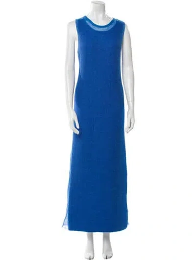 Pre-owned Jil Sander Wool Long Dress In Blue