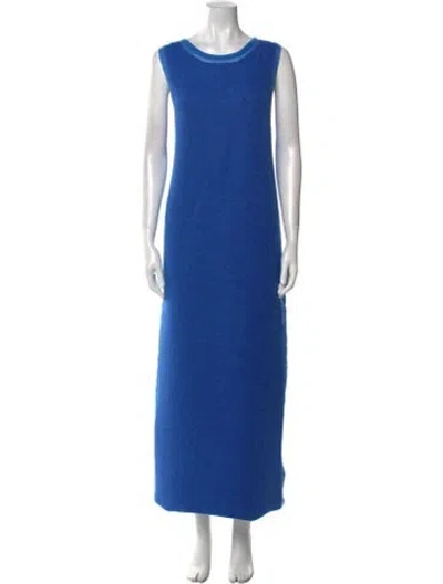 Pre-owned Jil Sander Wool Long Dress In Blue