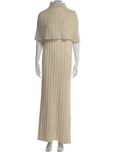 Pre-owned Jil Sander Wool Long Dress In Neutral