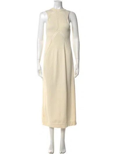 Pre-owned Jil Sander Wool Long Dress In Neutral