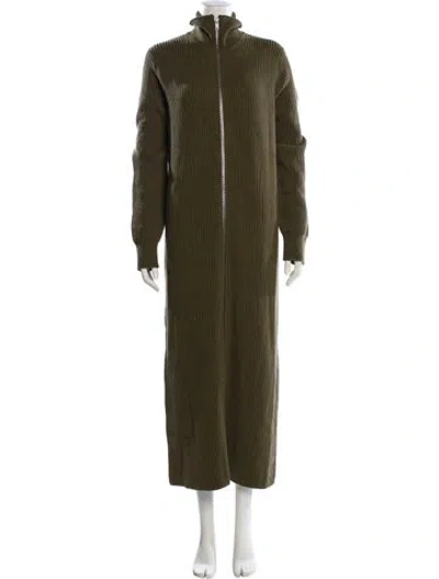 Pre-owned Jil Sander Wool Long Dress W/ Tags In Green