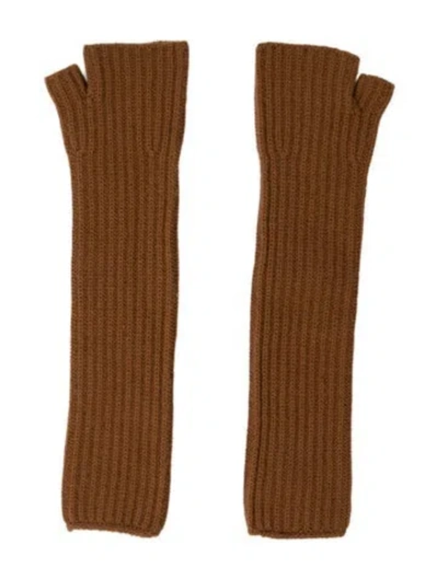 Pre-owned Jil Sander Wool Long Fingerless Arm Warmers In Brown