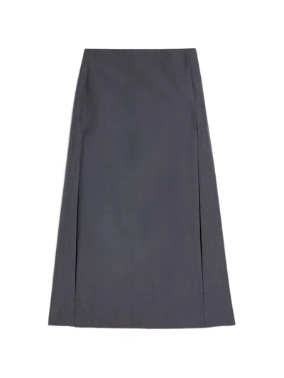 Jil Sander Wool Long Skirt In Gray