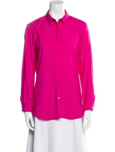 Pre-owned Jil Sander Wool Long Sleeve Button-up Top In Pink