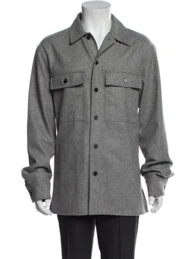 Pre-owned Jil Sander Wool Long Sleeve Shirt In Gray
