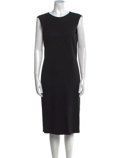 Pre-owned Jil Sander Wool Midi Length Dress In Black