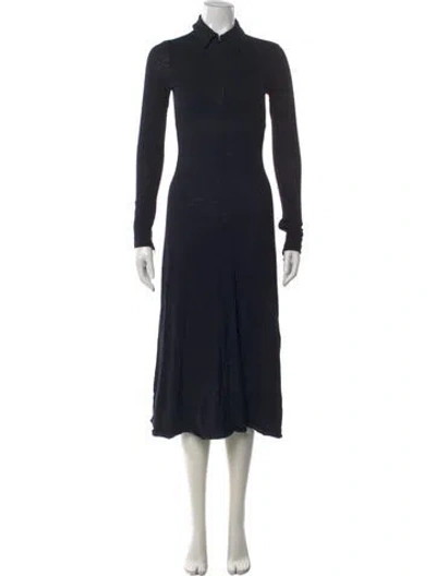 Pre-owned Jil Sander Wool Midi Length Dress In Black