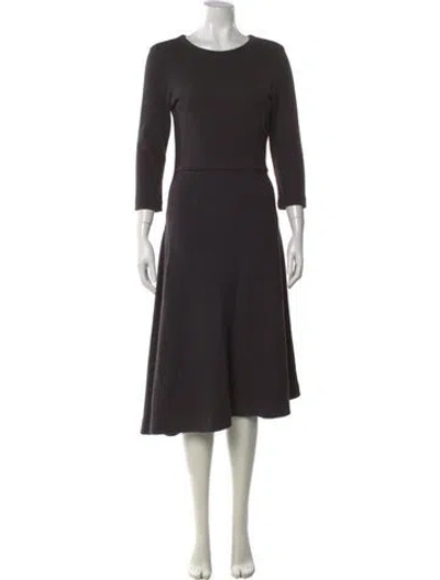 Pre-owned Jil Sander Wool Midi Length Dress In Gray