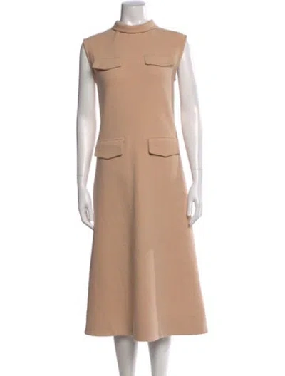 Pre-owned Jil Sander Wool Midi Length Dress In Neutral