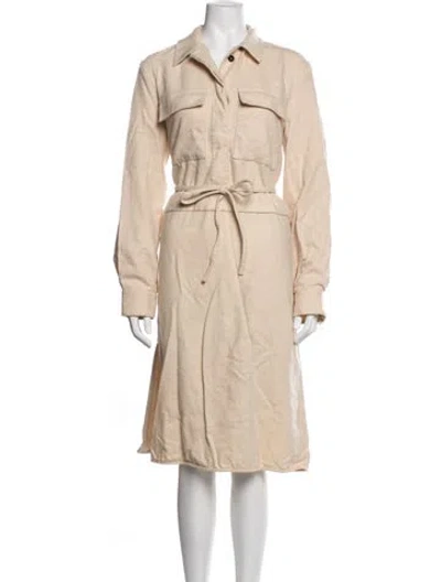 Pre-owned Jil Sander Wool Midi Length Dress In Neutrals