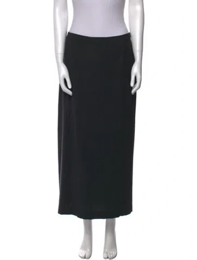 Pre-owned Jil Sander Wool Midi Length Skirt In Black