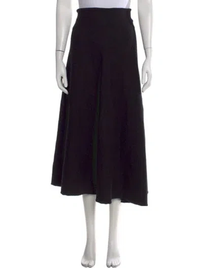 Pre-owned Jil Sander Wool Midi Length Skirt In Black