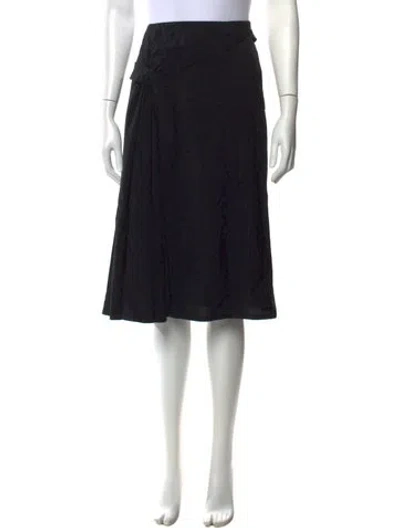 Pre-owned Jil Sander Wool Midi Length Skirt In Black
