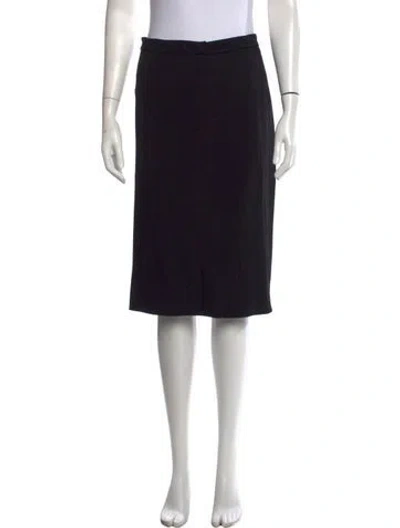 Pre-owned Jil Sander Wool Midi Length Skirt In Black