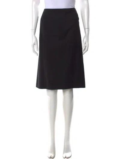 Pre-owned Jil Sander Wool Midi Length Skirt In Black