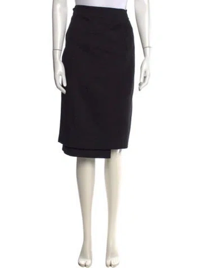 Pre-owned Jil Sander Wool Midi Length Skirt In Black