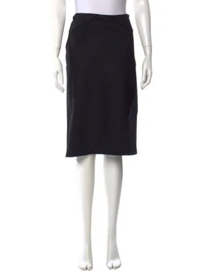 Pre-owned Jil Sander Wool Midi Length Skirt In Black