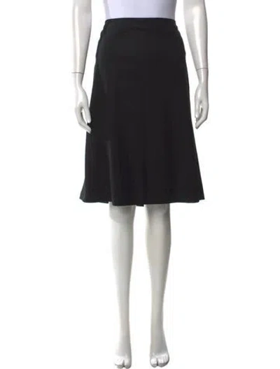 Pre-owned Jil Sander Wool Midi Length Skirt In Black
