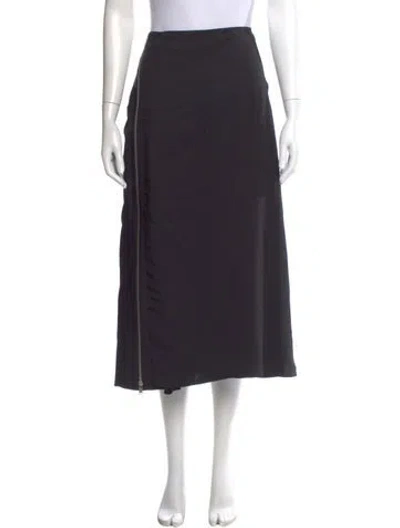 Pre-owned Jil Sander Wool Midi Length Skirt In Blue