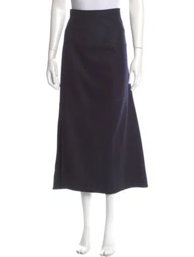 Pre-owned Jil Sander Wool Midi Length Skirt In Blue